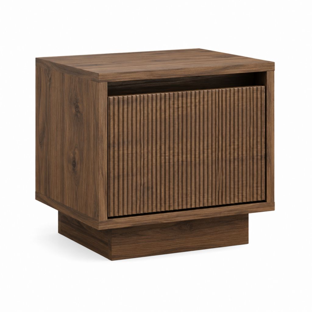 Nachttisch mit Schublade Walnussfurnier rechteckig 50 x 40 x 50 cm