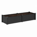 Hochbeet Anthrazit aus verzinktem Stahl rechteckig 240 x 80 x 77 cm