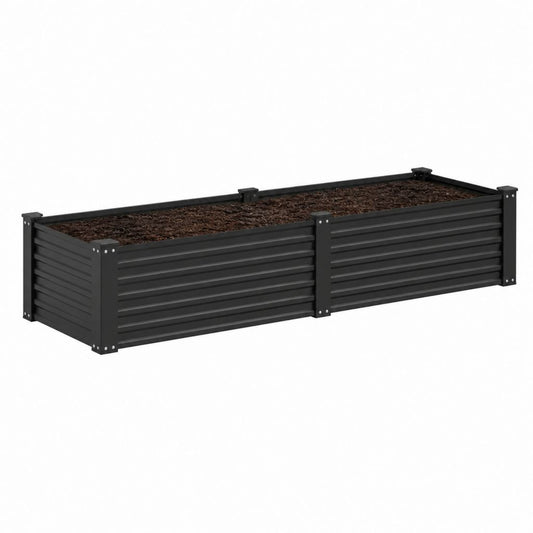 Hochbeet Anthrazit aus verzinktem Stahl rechteckig 240 x 80 x 77 cm
