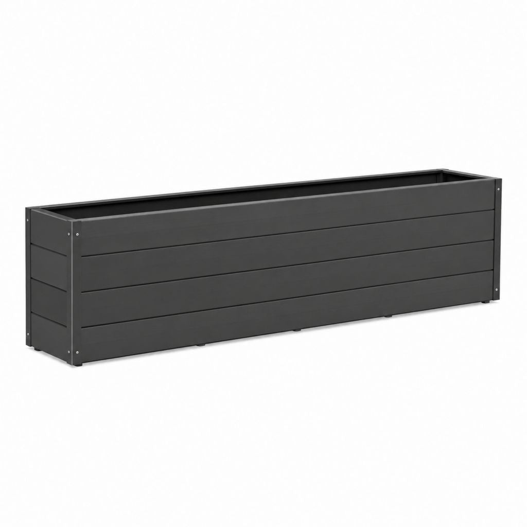 Pflanzkasten Anthrazit aus pulverbeschichtetem verzinktem Stahl rechteckig 100 x 40 x 40 cm