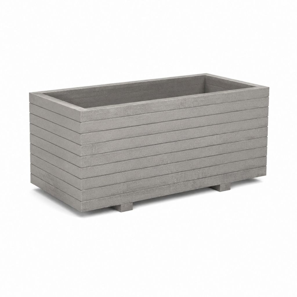 Pflanzkasten Grau aus glasfaserverstärktem Zement rechteckig 100 x 40 x 50 cm