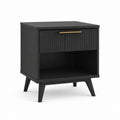 Nachttisch mit Schublade Schwarz MDF rechteckig 50 x 40 x 60 cm
