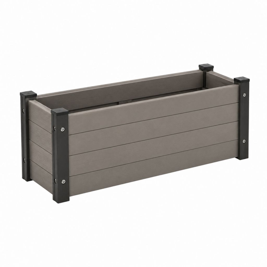 Hochbeet Pflanzkasten Grau WPC rechteckig 100 x 50 x 54 cm