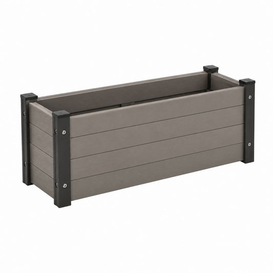 Hochbeet Pflanzkasten Grau WPC rechteckig 100 x 50 x 54 cm