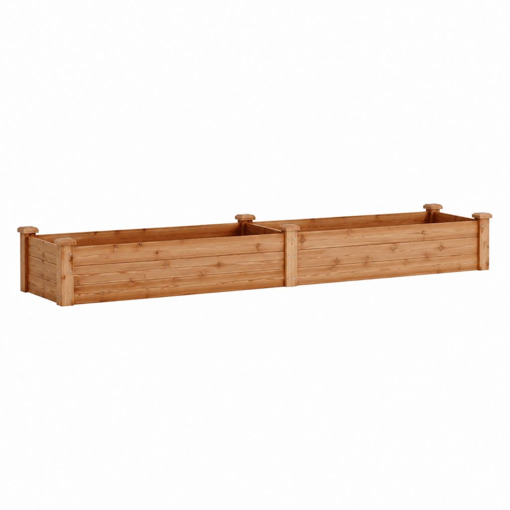 Hochbeet aus massivem Kiefernholz Natur rechteckig 200 x 50 x 40 cm