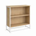 Bücherregal Eichefarben Spanplatte Weiß Stahl Rechteckig 60 x 30 x 90 cm