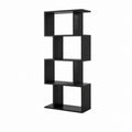 Bücherregal schwarz aus Spanplatte mit Melaminharzbeschichtung 60 x 24 x 160 cm