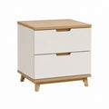 Nachttisch mit 2 Schubladen Weiß Eichedekor MDF rechteckig 40 x 40 x 50 cm