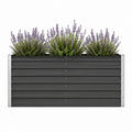 Hochbeet aus verzinktem Stahl schwarz rechteckig 240 x 80 x 77 cm