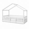 Kinderhausbett Weiß Kiefer Massivholz Hausform 90 x 200 cm