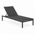 Gartenliege verstellbar Schwarz Aluminium PVC-beschichtetes Polyestergewebe rechteckig 195 x 65 x 35 cm